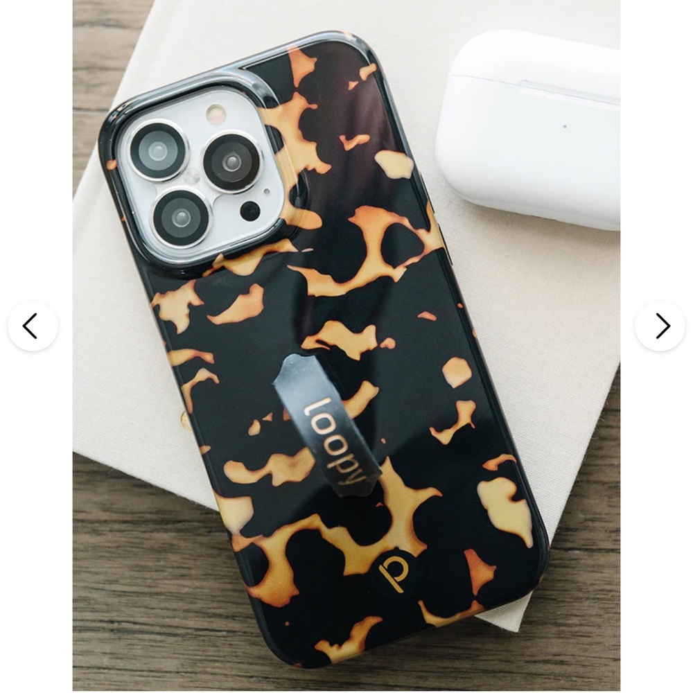 Loopy Case tortoiseshell black and tan phone case for 16 pro-max